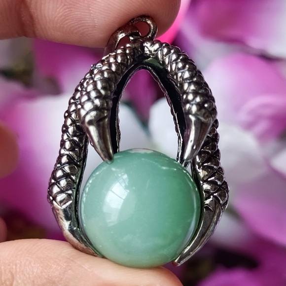 Jewelry - Natural Dragon Claw Aventurine Antique Design Handmade Pendant Unheated